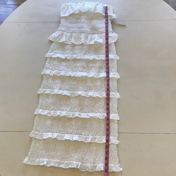 NWT CLEOBELLA ELODIE WHITE SMOCKED STRAPLESS MIDI DRESS - Picture 10 of 12